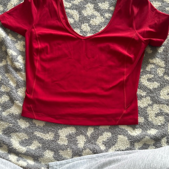 Lululemon Athletica Red Fitted Crop Bodysuit - Picture 3 of 3
